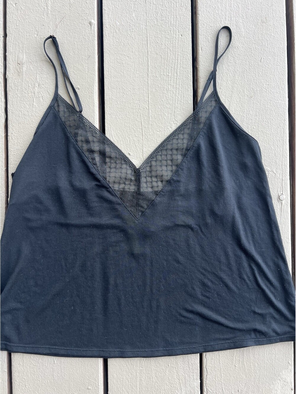 Victoria's Secret Women's Black Lace Spaghetti  Top Size M